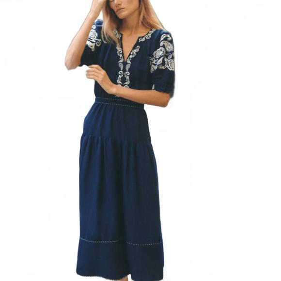 NEW CARTOLINA NANTUCKET women´s lisette midi dress in...